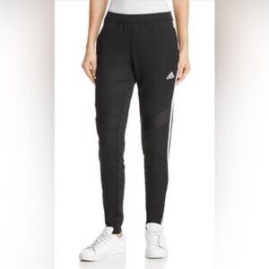 adidas Black skinny Track Pants with White Stripes with ankle zippers